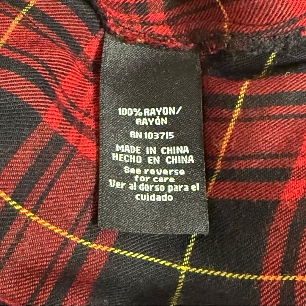 Zac & Rachel Woman 2X Red Black Plaid Button Down Shirt Long Sleeve Fall Top - Picture 6 of 8